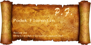Podek Florentin névjegykártya